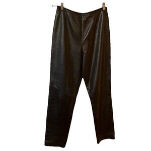 Y2K Danier Black Buttery Leather Pants Womens 6 2000s‎ Vintage Goth High Waist